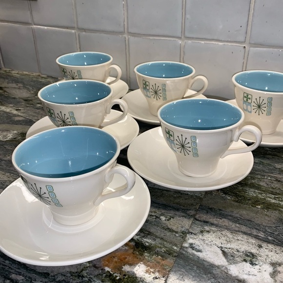 6 sets vintage Taylor Smith and Taylor Colorcraft Jamaica Bay Cups - Picture 4 of 5